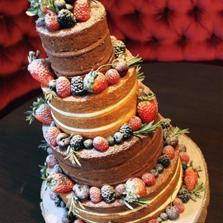 Naked Cake with Vanilla and Chocolate Tiers